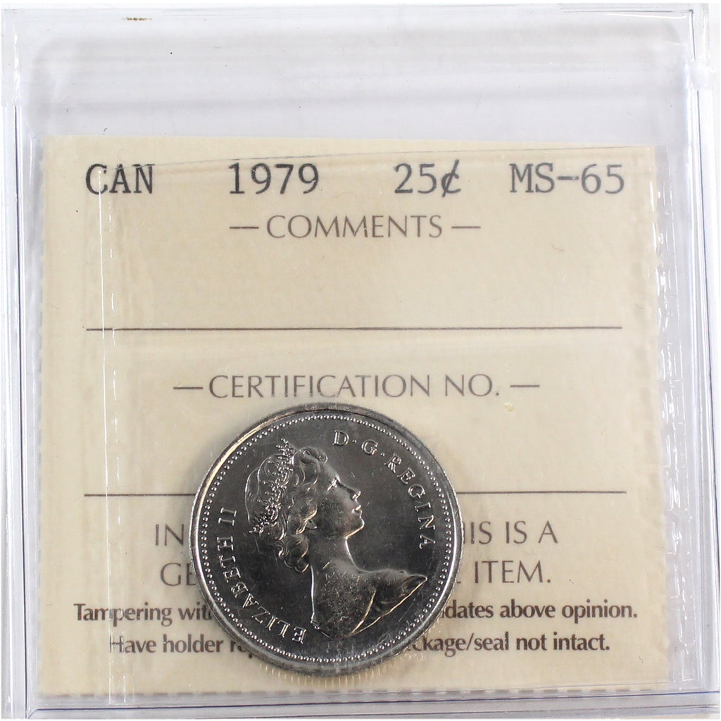 1979 Canada 25-cents ICCS Certified MS65