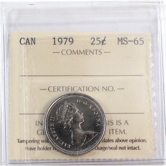 1979 Canada 25-cents ICCS Certified MS65