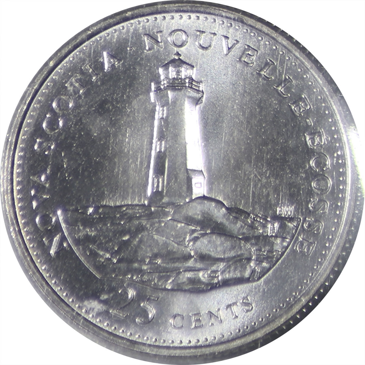 1992 Canada 25-cents ICCS Certified MS66 Nova Scotia