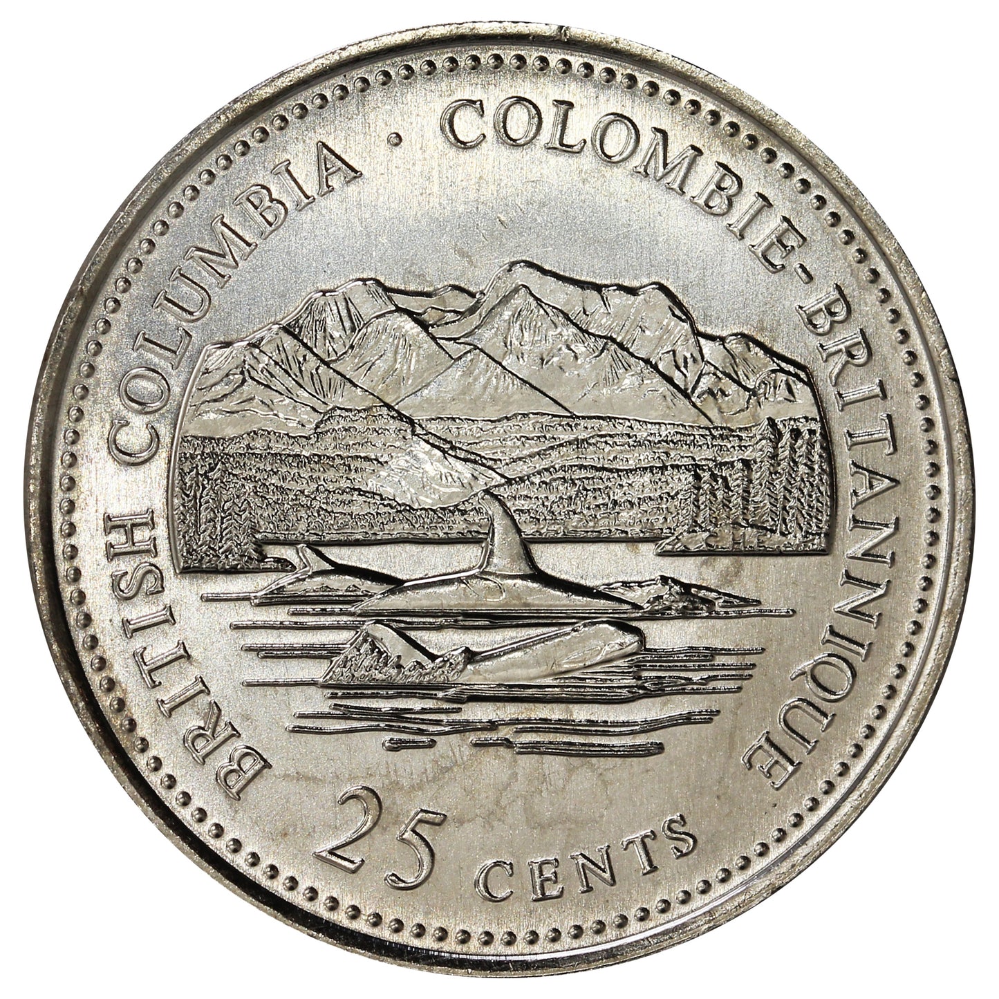 1992 British Columbia Canada 25-cents Brilliant Uncirculated (MS-63)