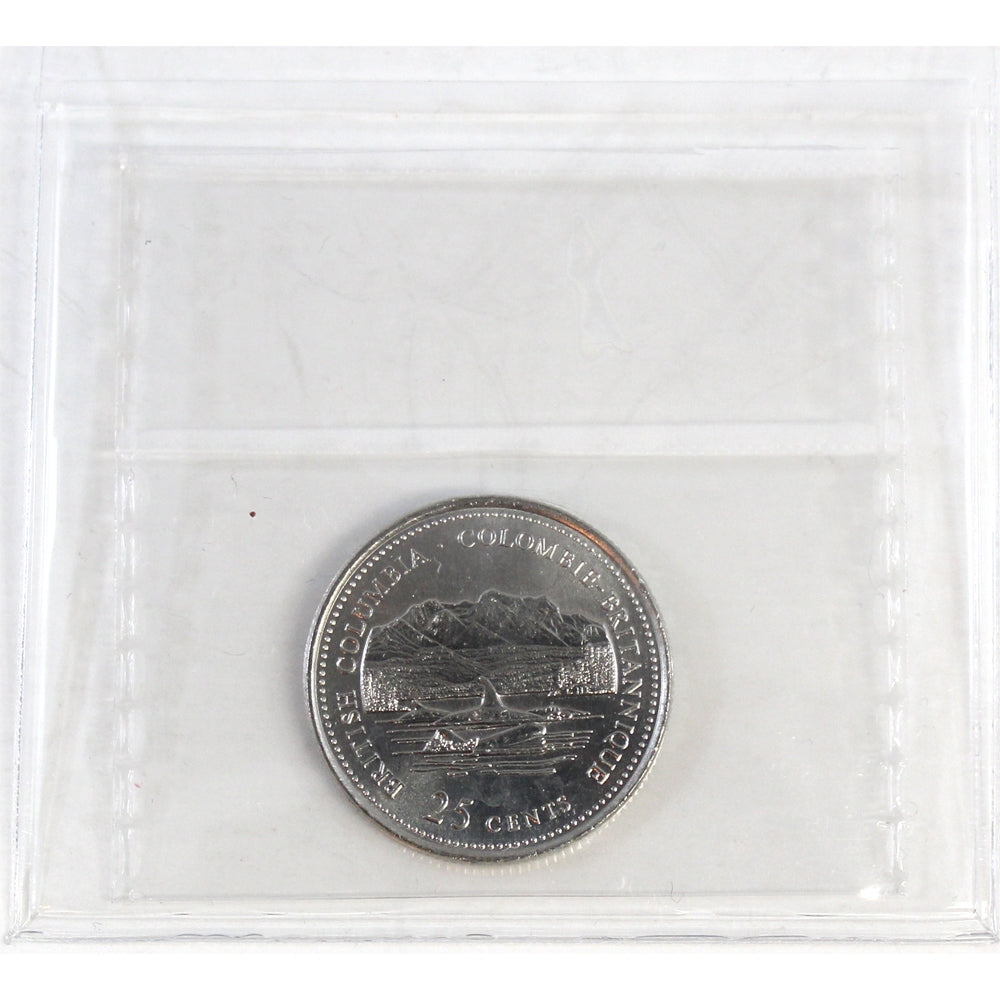 1992 British Columbia Canada 25-cents ICCS Certified MS64