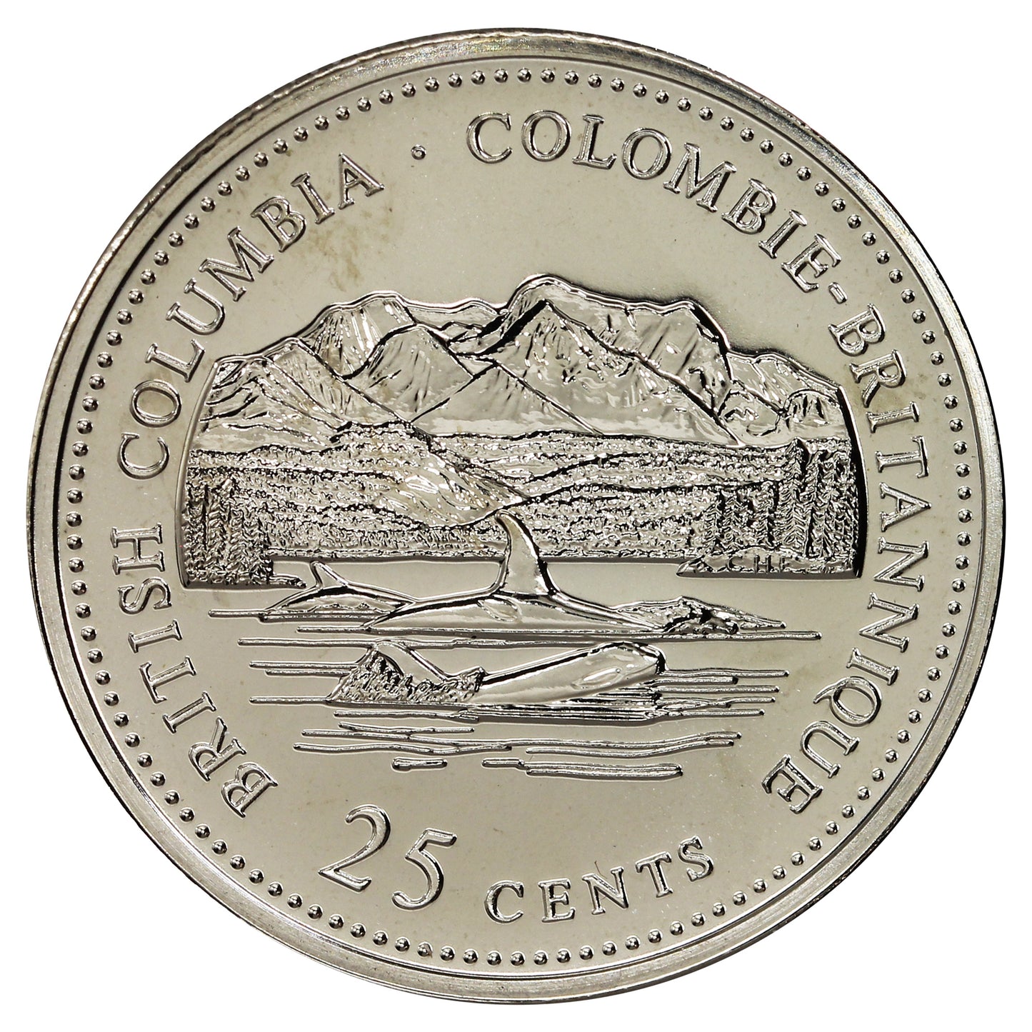 1992 British Columbia Canada 25-cents Proof Like