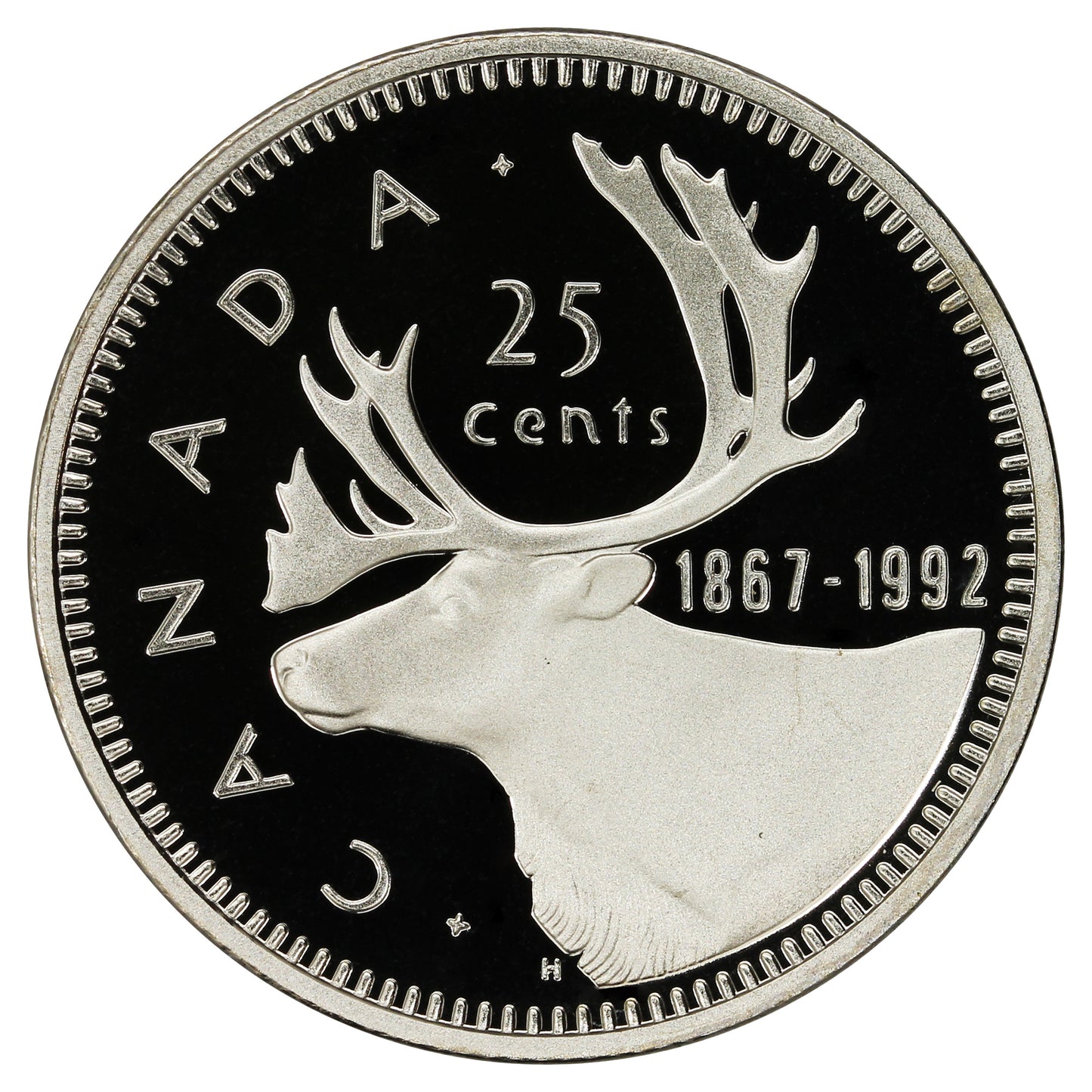 1992 Caribou Canada 25-cents Proof