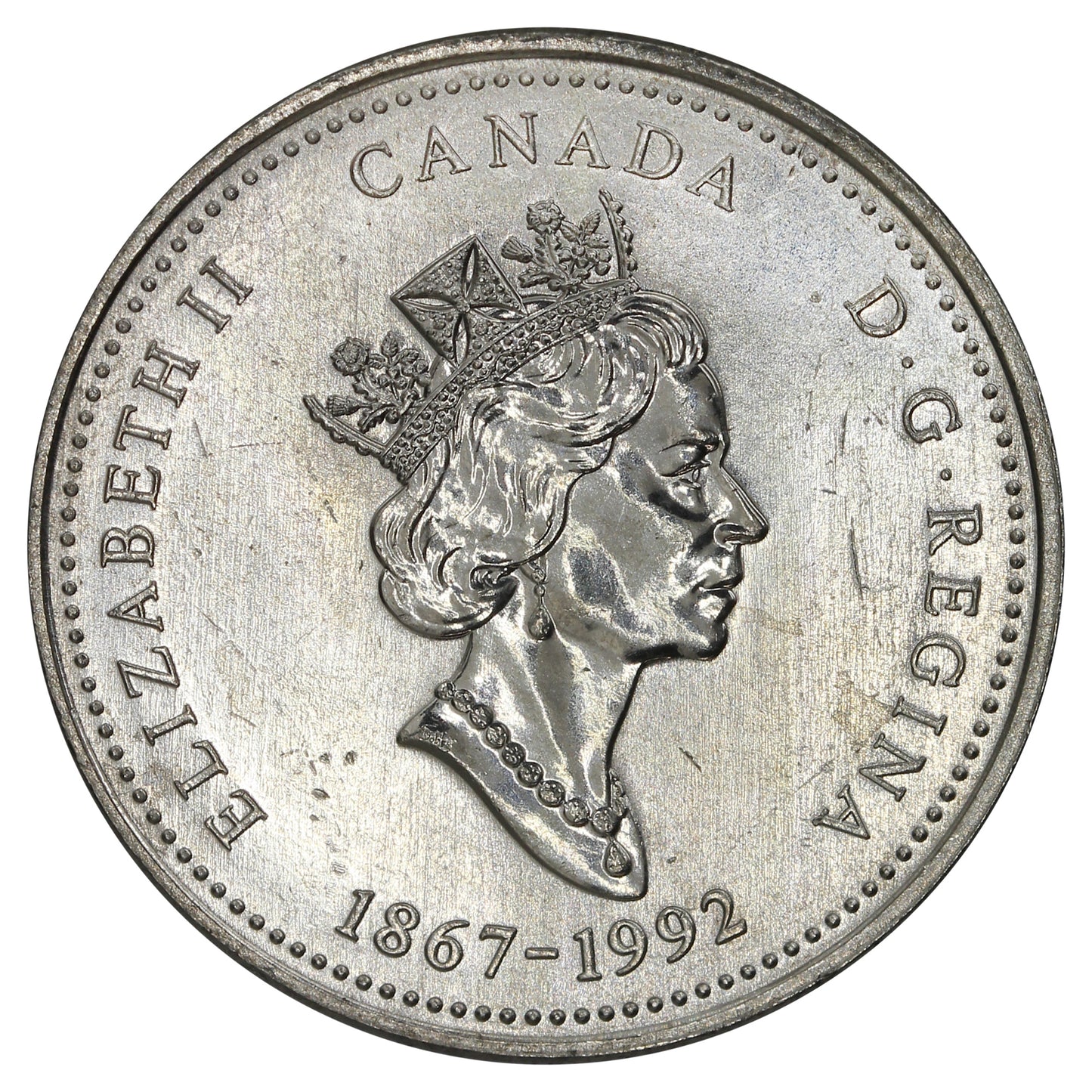 1992 Northwest Territories Canada 25-cents Brilliant UNC. (MS-63)