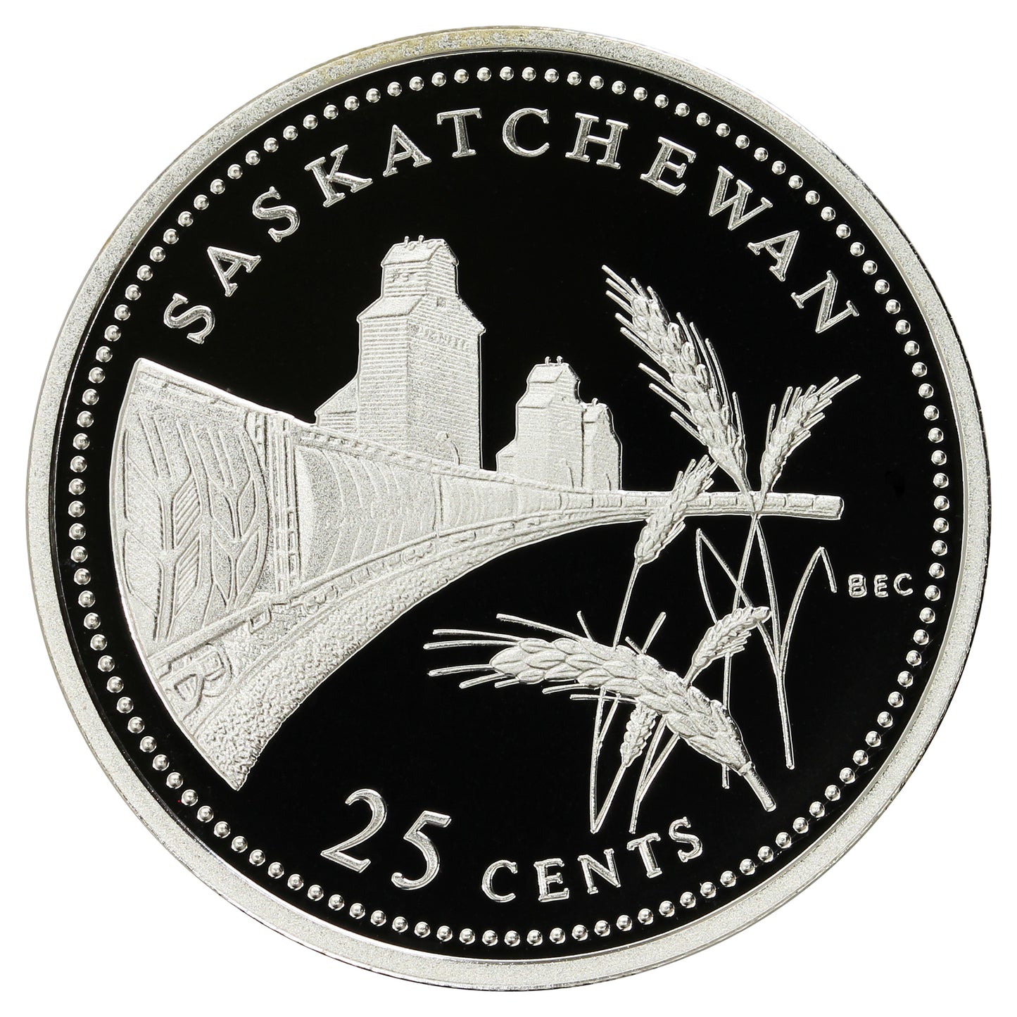 1992 Saskatchewan Canada 25-cents Silver Proof