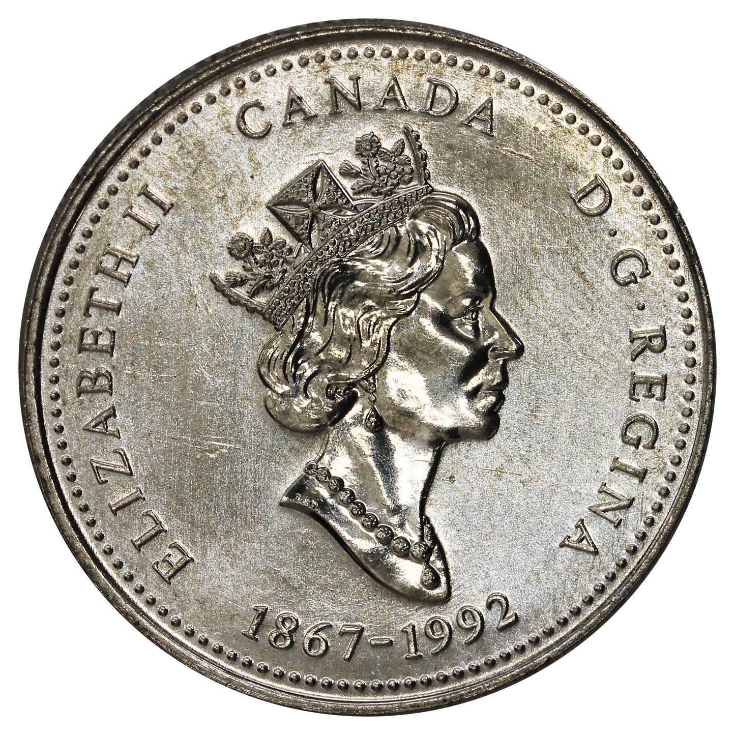 1992 Yukon Canada 25-cents Brilliant Uncirculated (MS-63)