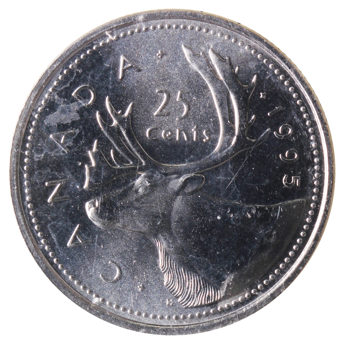 1995 Caribou Canada 25-cents ICCS Certified MS-65