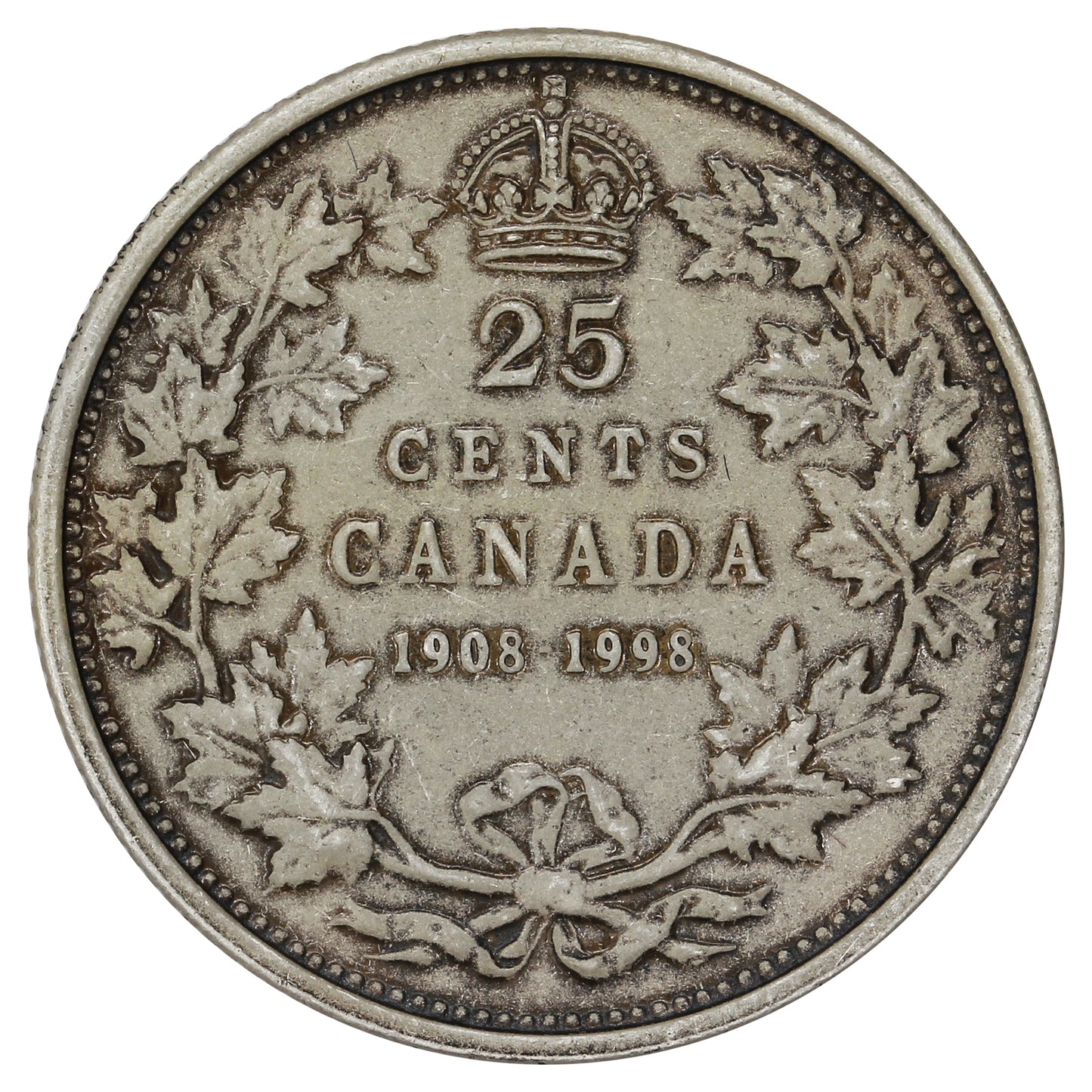 1998 (1908-1998) Antique Canada 25-cents Proof