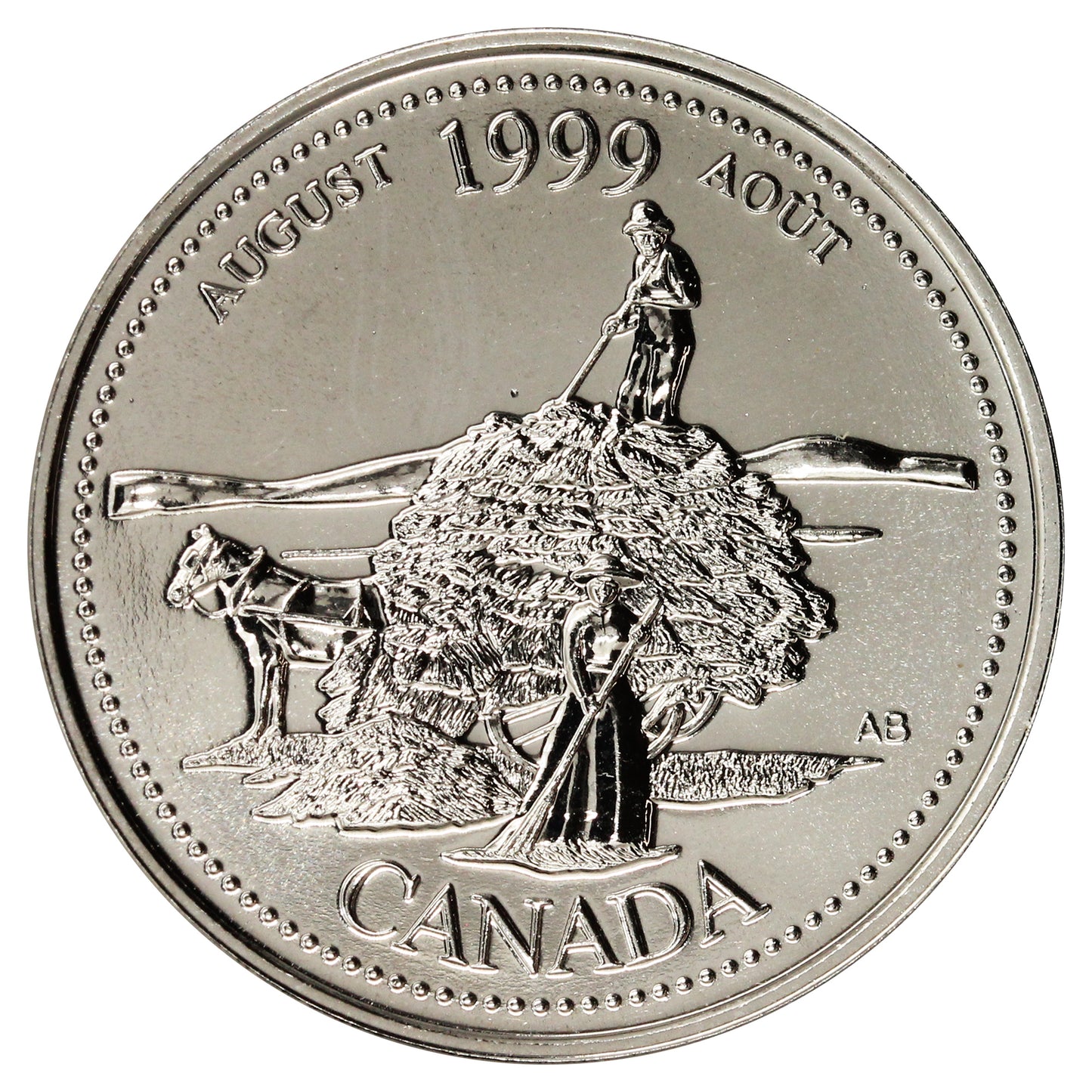 1999 August Canada 25-cents Proof Like