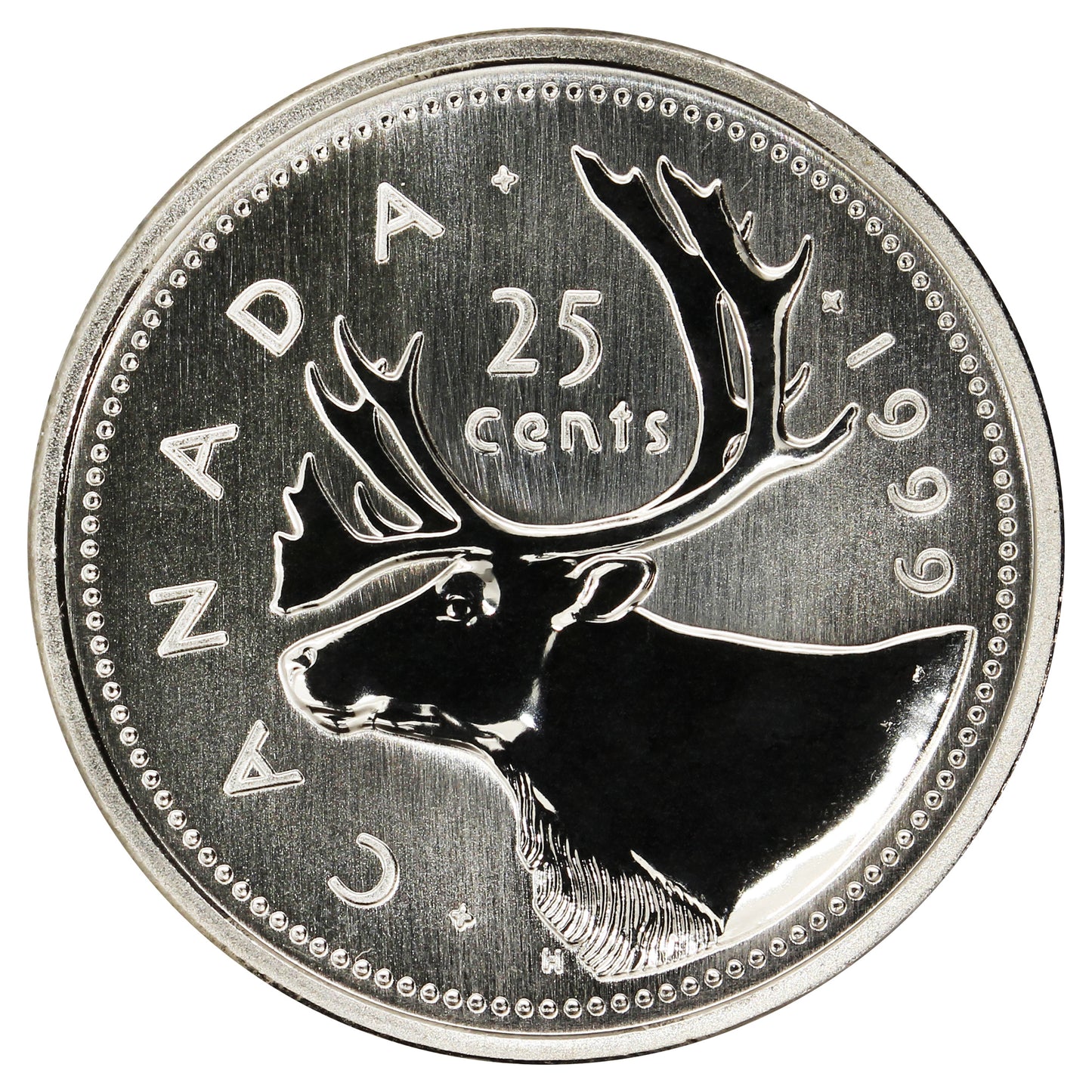 1999 Caribou Canada 25-cents Specimen