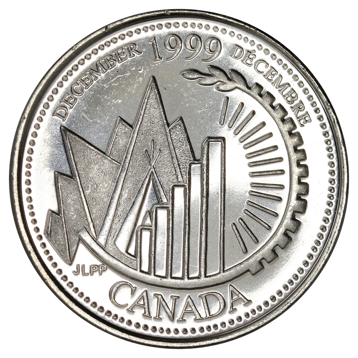 1999 December Canada 25-cents Brilliant Uncirculated (MS63)