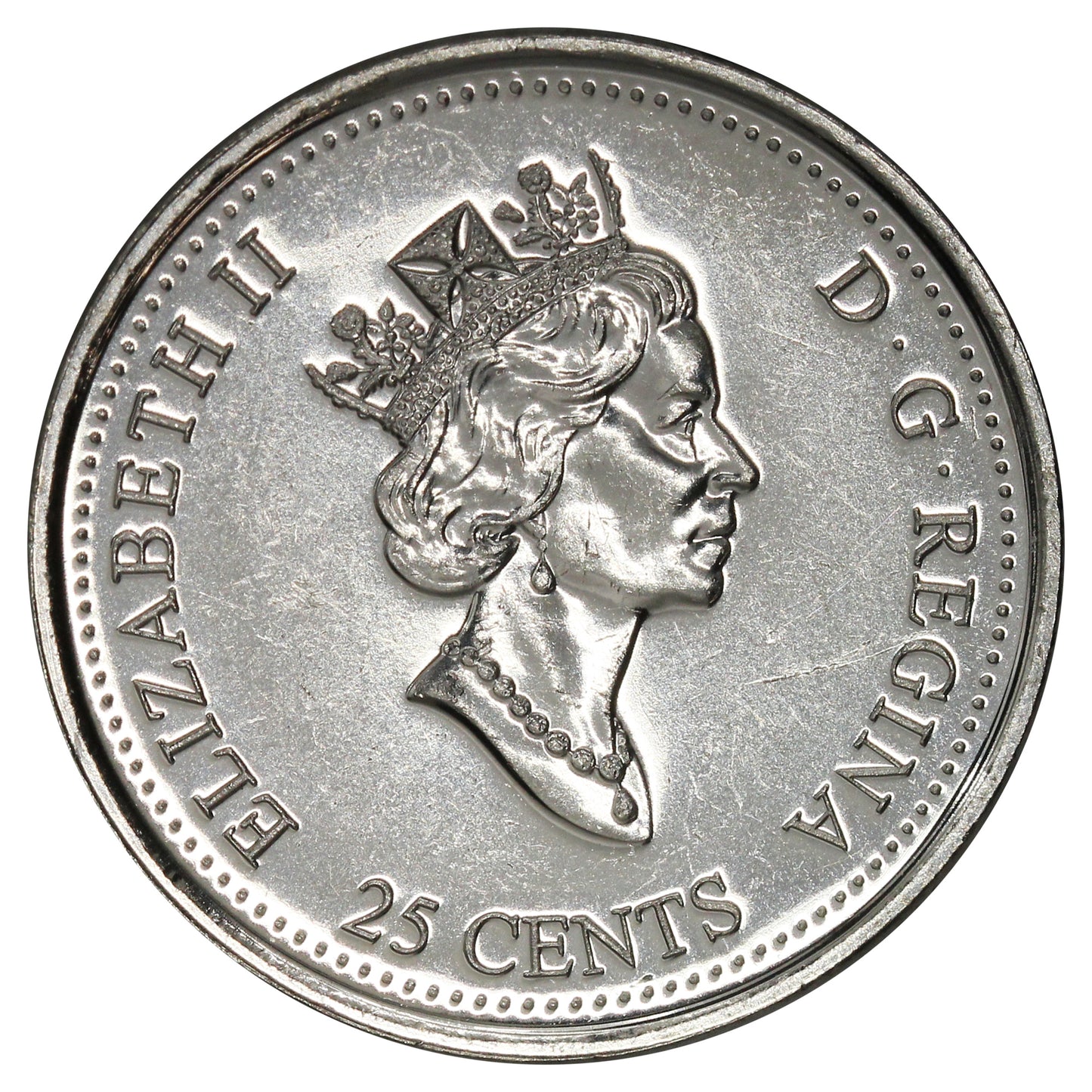 1999 December Canada 25-cents Brilliant Uncirculated (MS63)