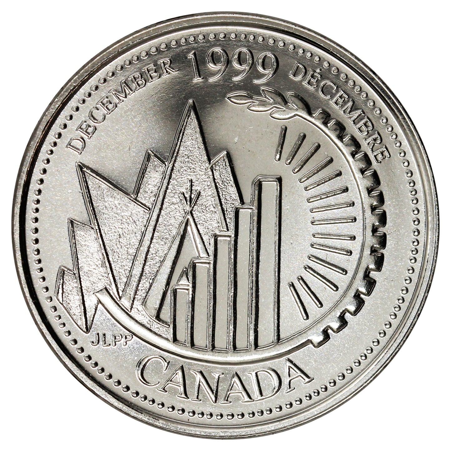 1999 December Canada 25-cents Proof Like