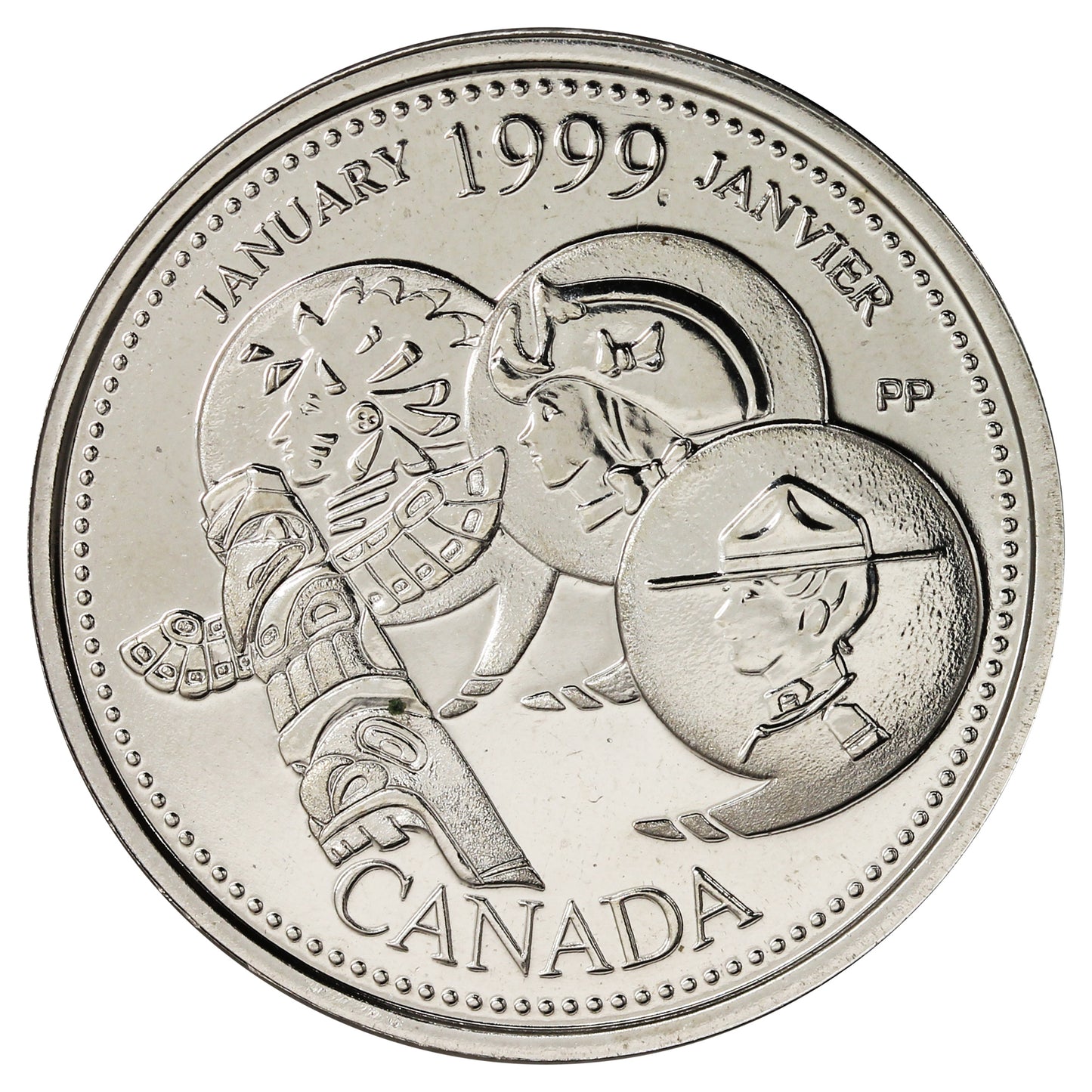 1999 January Canada 25-cents Proof Like