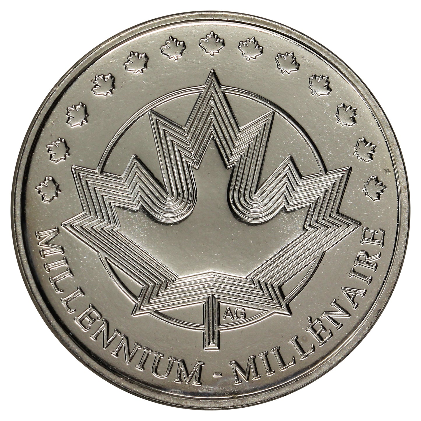 1999 Millennium Token Canada 25-cents Proof Like (From Oval Board)