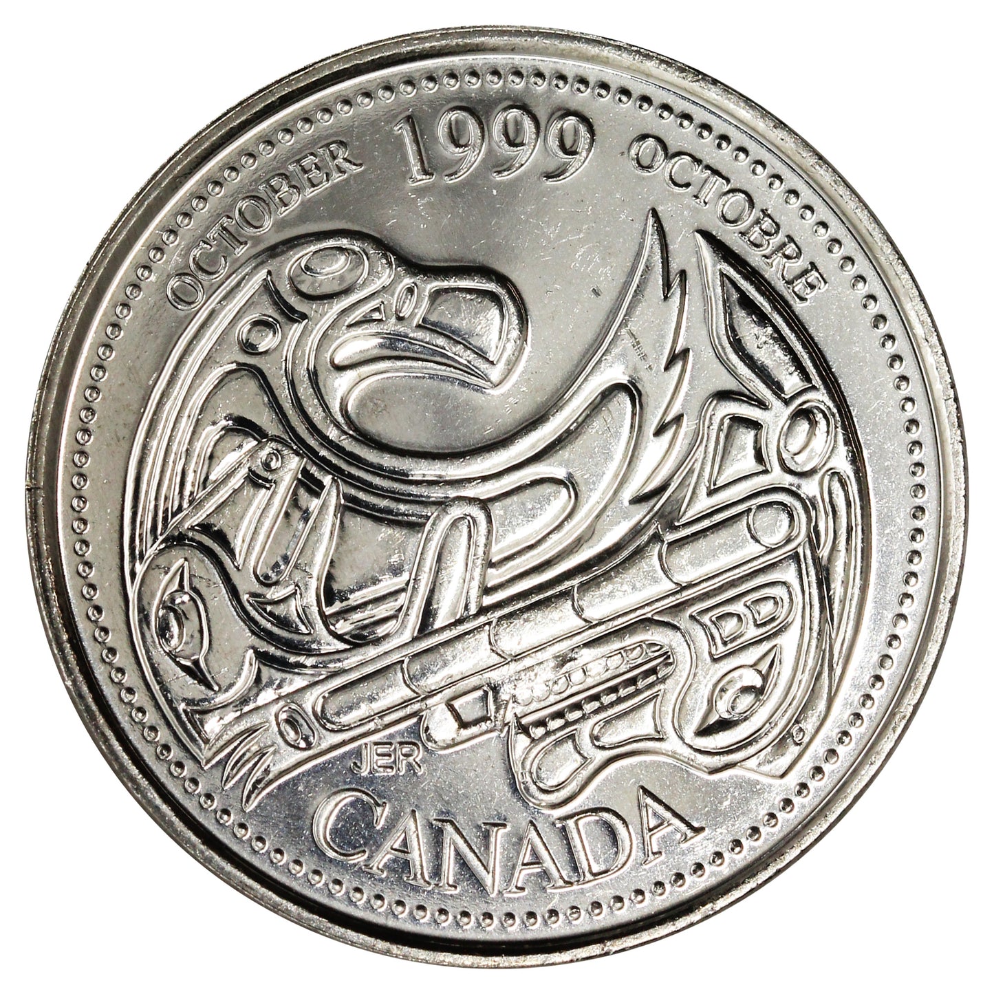 1999 October Canada 25-cents Brilliant Uncirculated (MS63)