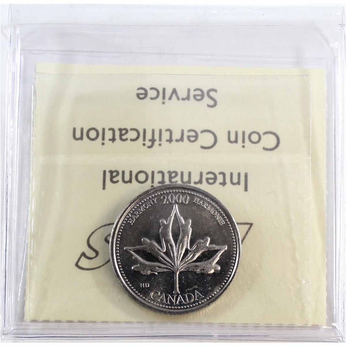 2000 Harmony Canada 25-cents ICCS Certified MS65