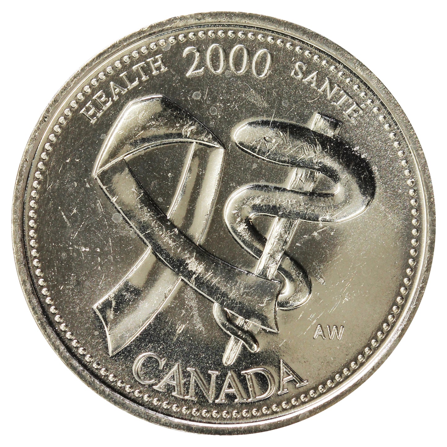 2000 Health Canada 25-cents Brilliant Uncirculated (MS-63)