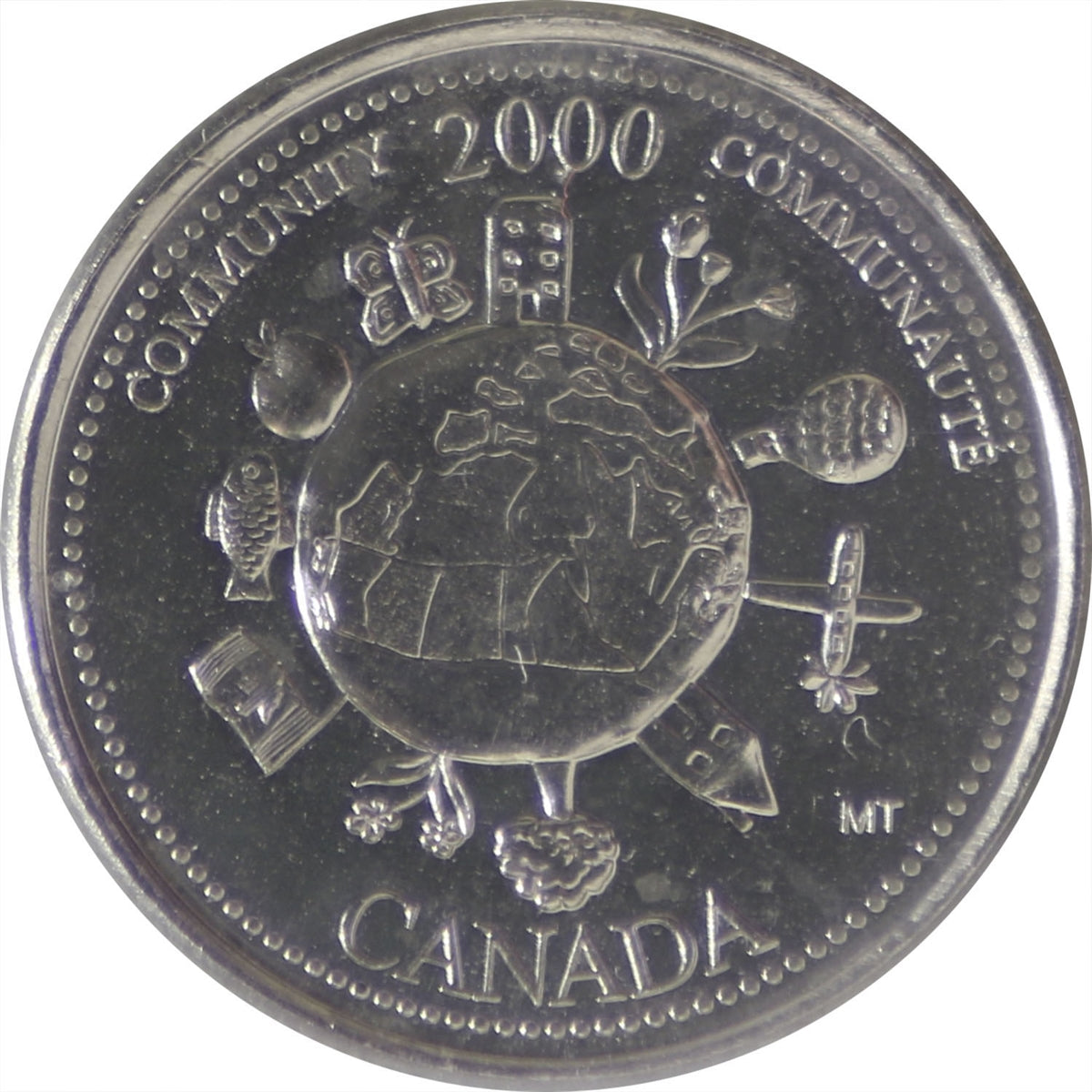 2000 Community Canada 25-cents ICCS Certified MS64