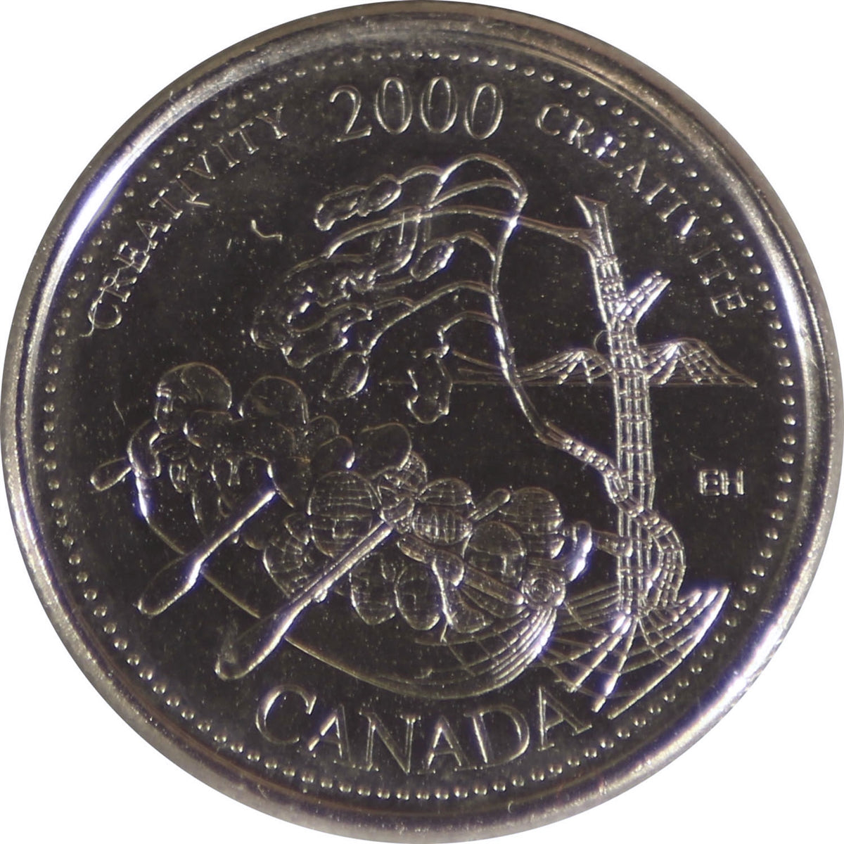 2000 Creativity Canada 25-cents ICCS Certified MS65