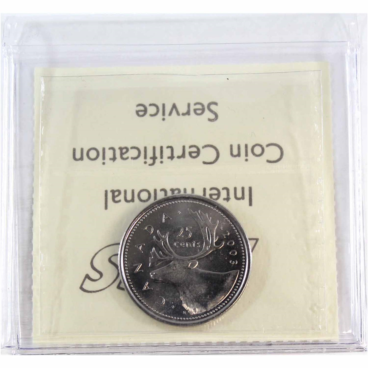 2003P New Effigy Canada 25-cents ICCS Certified MS65