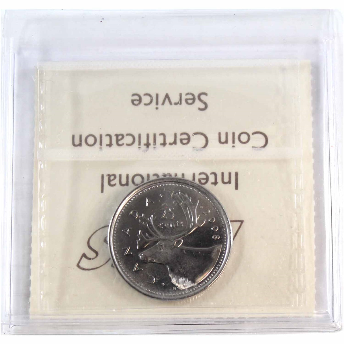 2008 Caribou Canada 25-cents ICCS Certified MS66