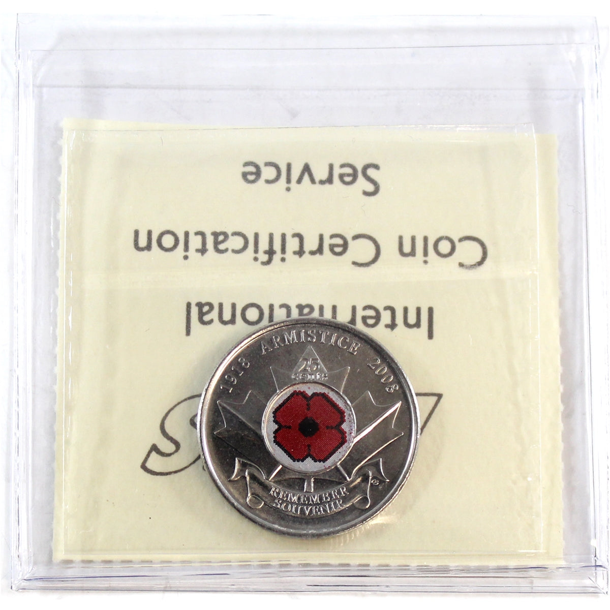 2008 Poppy Canada 25-cents ICCS Certified MS65