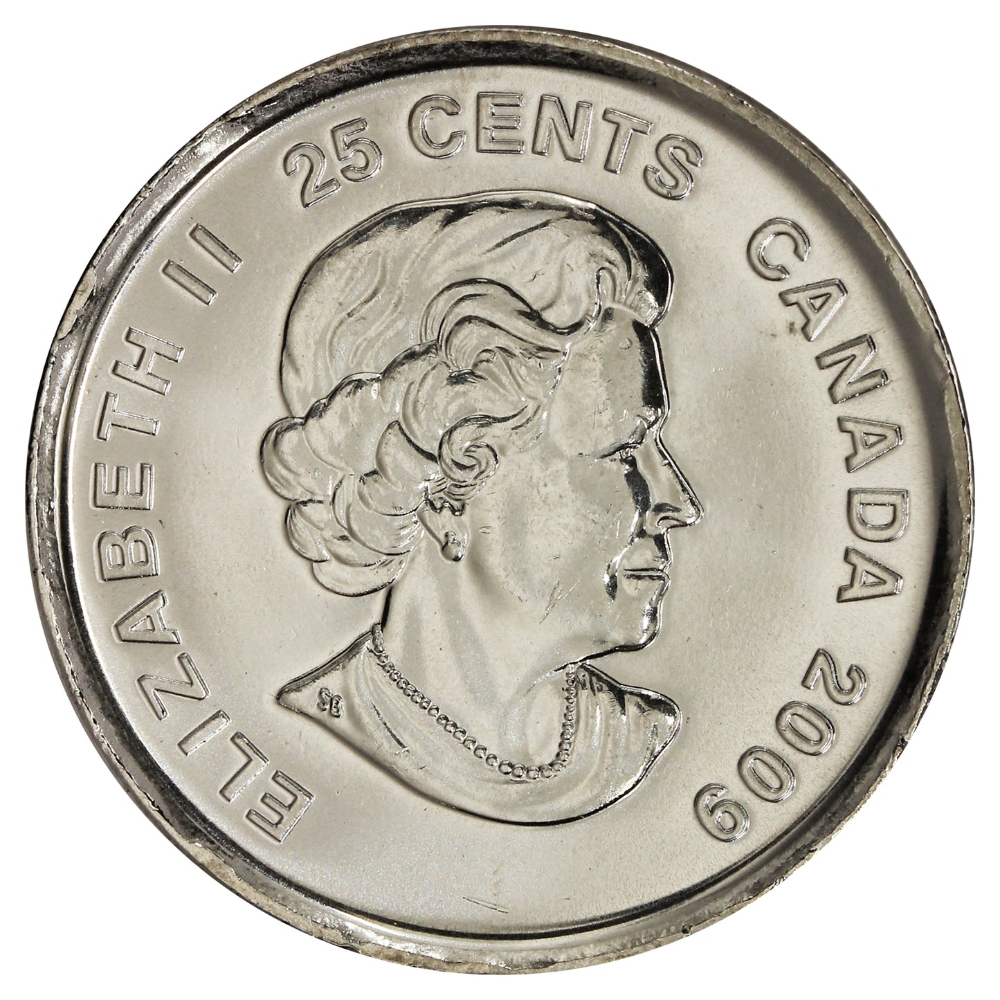 2009 Cindy Klassen (Uncoloured)Canada 25-cents Brilliant Uncirculated (MS63)