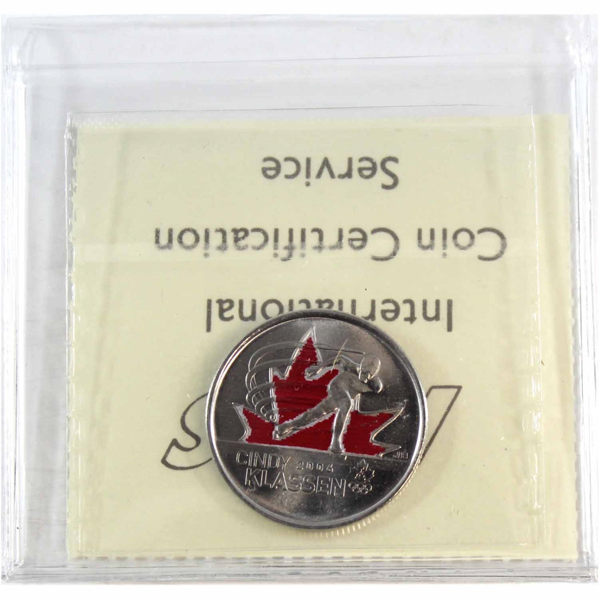 2009 Coloured Cindy Klassen Canada 25-cents ICCS Certified MS64