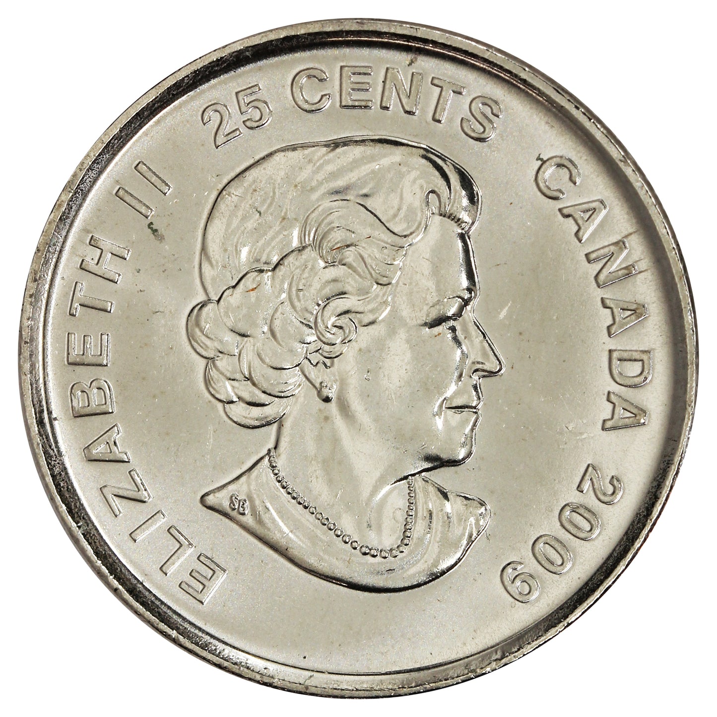 2009 Coloured Cindy Klassen Canada 25-cents Brilliant Uncirculated MS63