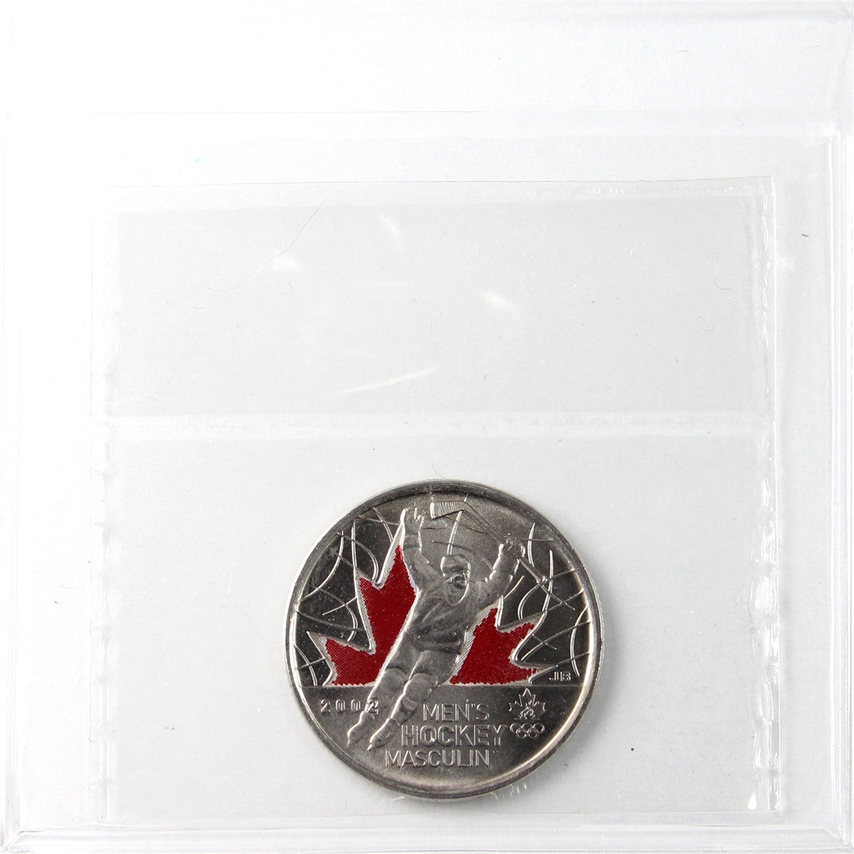 2009 Coloured Men's Hockey, Incuse 2 Canada 25-cents ICCS Certified MS64