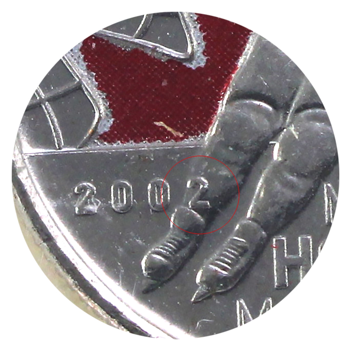 2009 Coloured Men's Hockey, Raised 2 Canada 25-cents ICCS Certified MS64