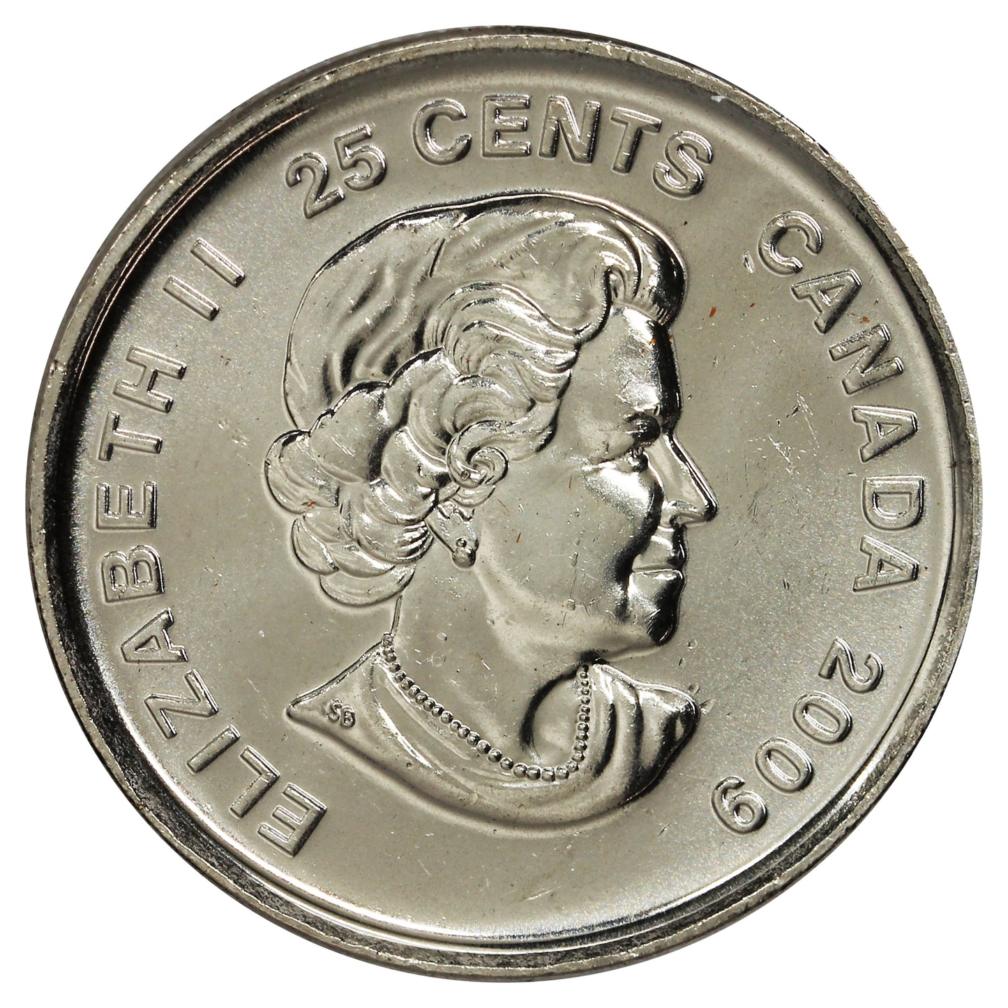 2009 Coloured Women's Hockey Canada 25-cents Brilliant Uncirculated (MS63)