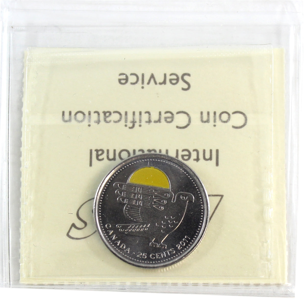 2011 Falcon Coloured Canada 25-cents ICCS Certified MS66