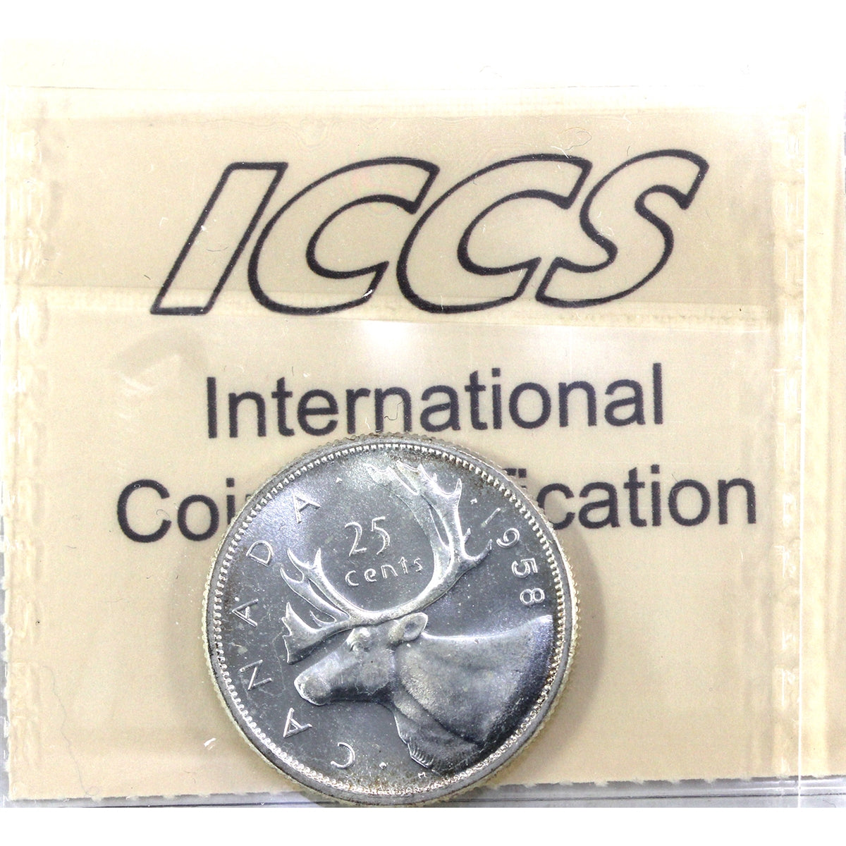 1958 Canada 25-cents ICCS Certified MS65 Heavy Cameo