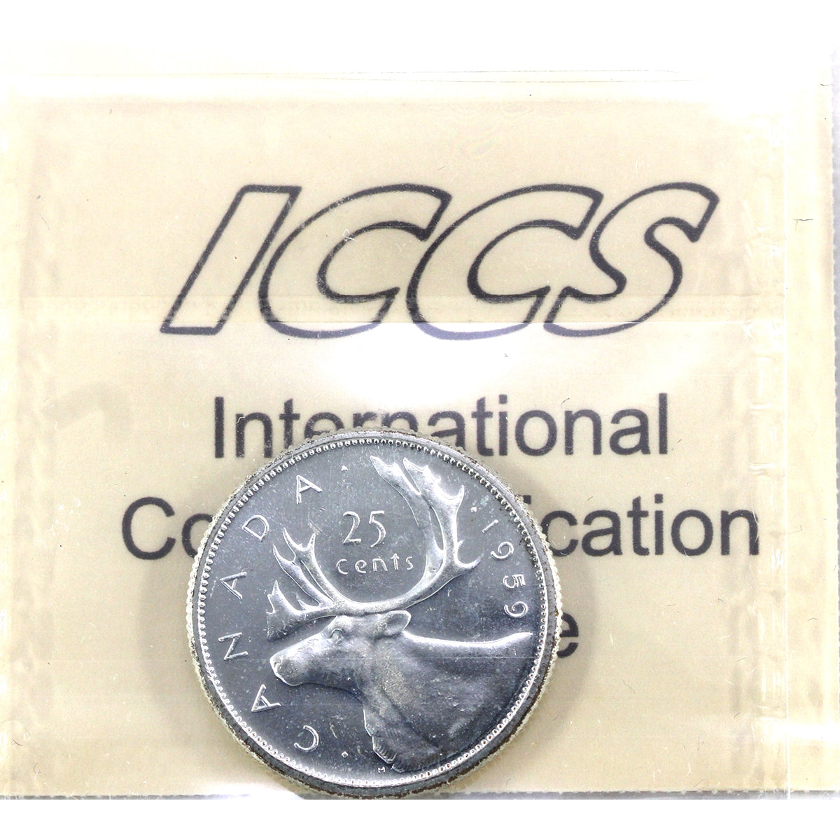 1959 Canada 25-cents ICCS Certified MS64 Ultra Heavy Cameo