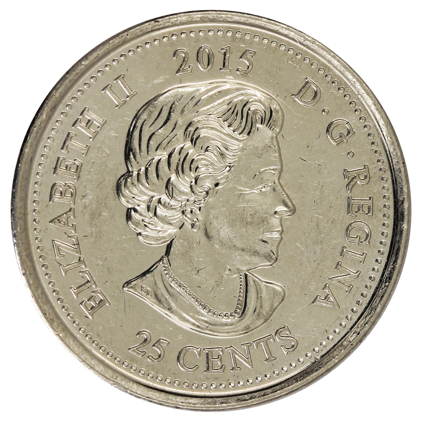 2015 Coloured Poppy Canada 25-cents Circulated