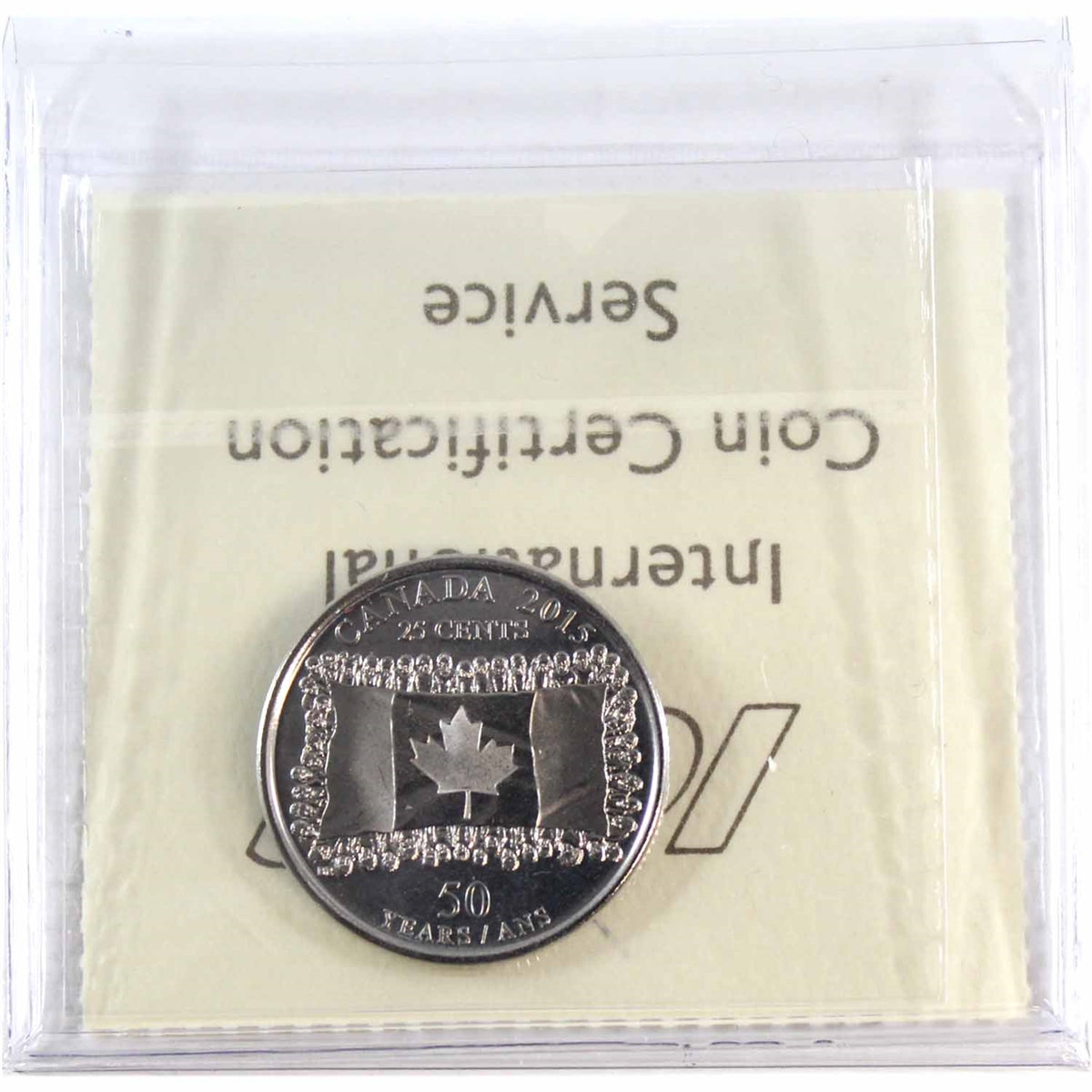 2015 Flag Canada 25-cents ICCS Certified MS66