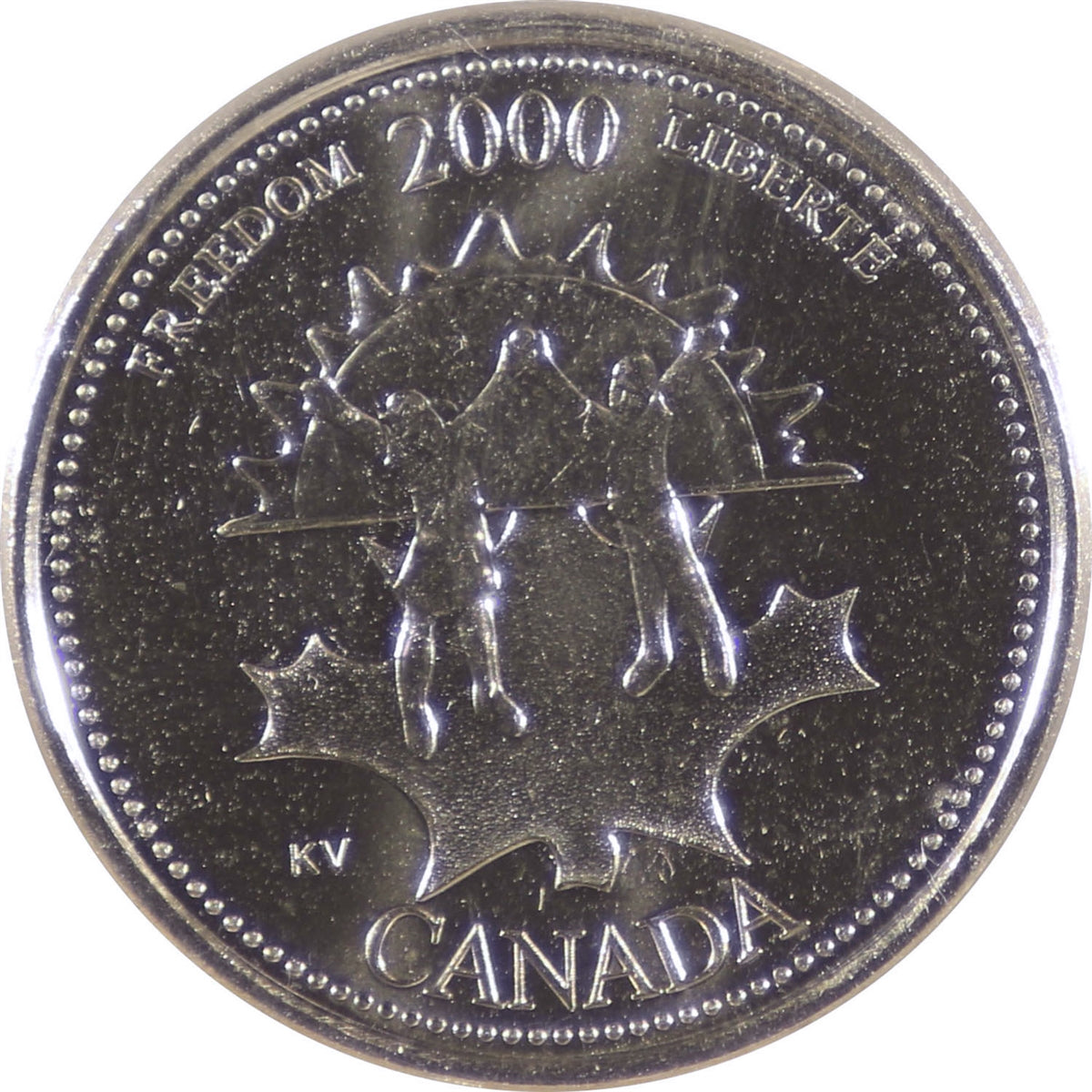 2000 Freedom Canada 25-cents ICCS Certified MS64