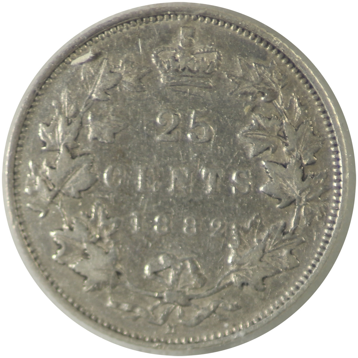 1882H Canada 25-cents ICCS Certified VF20 (XUM 157)