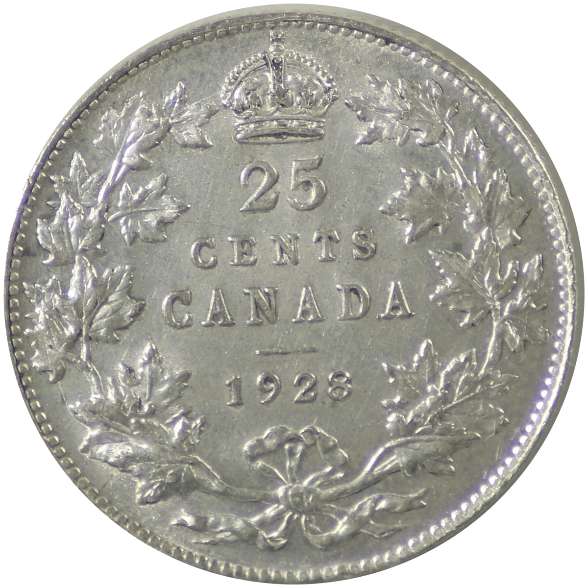1928 Canada 25-cents ICCS Certified AU50