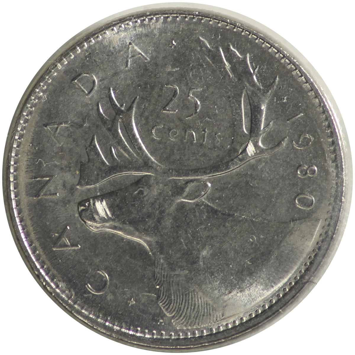 1980 Near Beads Canada 25-cents ICCS Certified MS-64