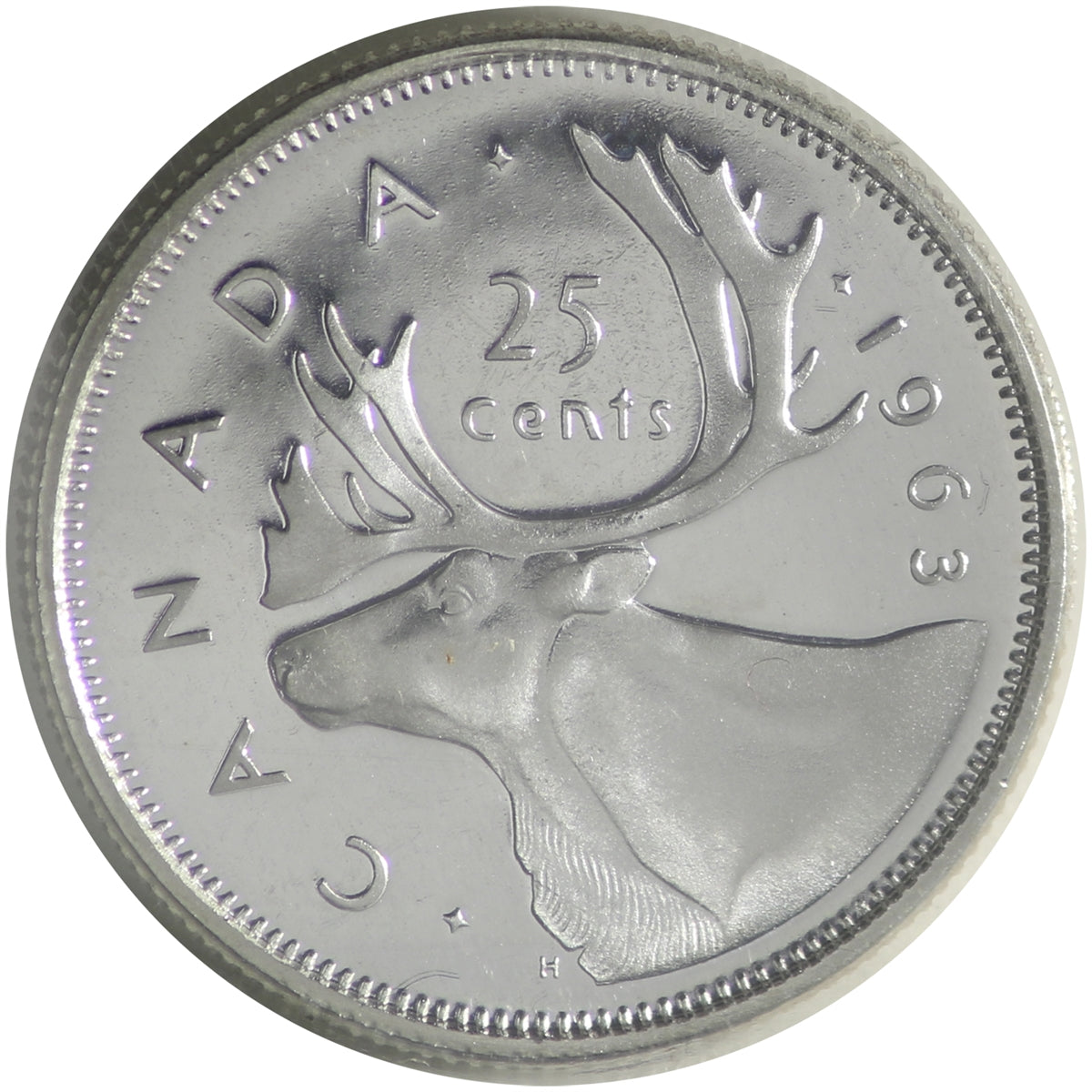 1963 Canada 25-cents ICCS Certified PL66 UHC