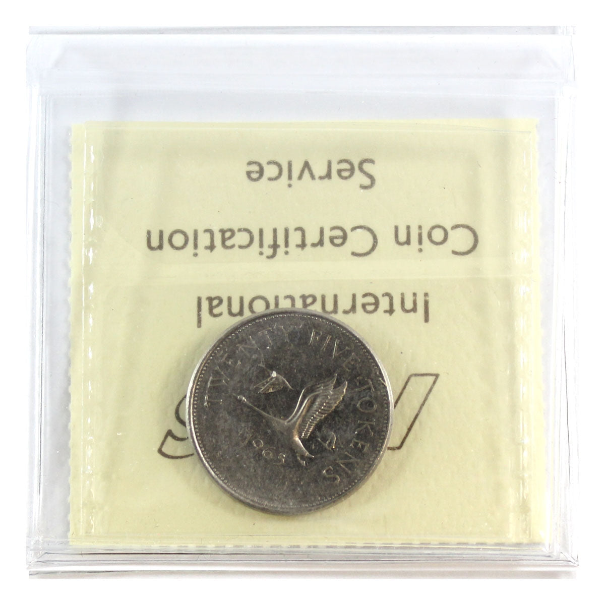 (1965) Canada 25-cents Test Token TT-25.6B ICCS Certified EF-40