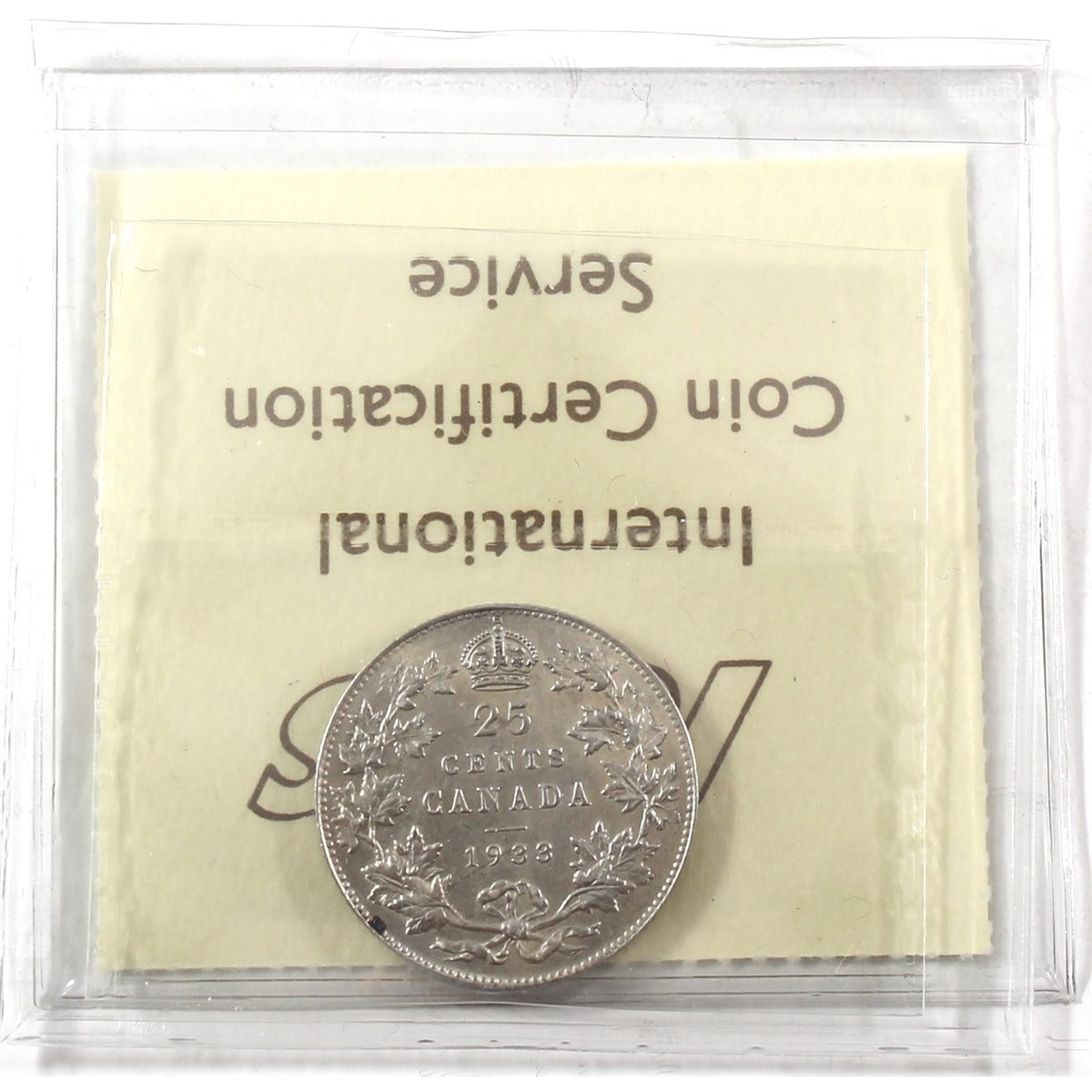 1933 Canada 25-cents ICCS Certified EF40