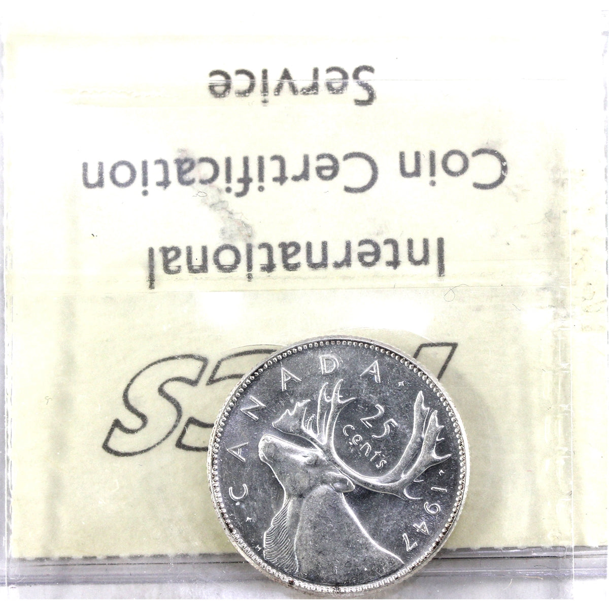 1947 Canada 25-cents ICCS Certified MS60