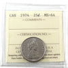 1974 Canada 25-cents ICCS Certified MS64