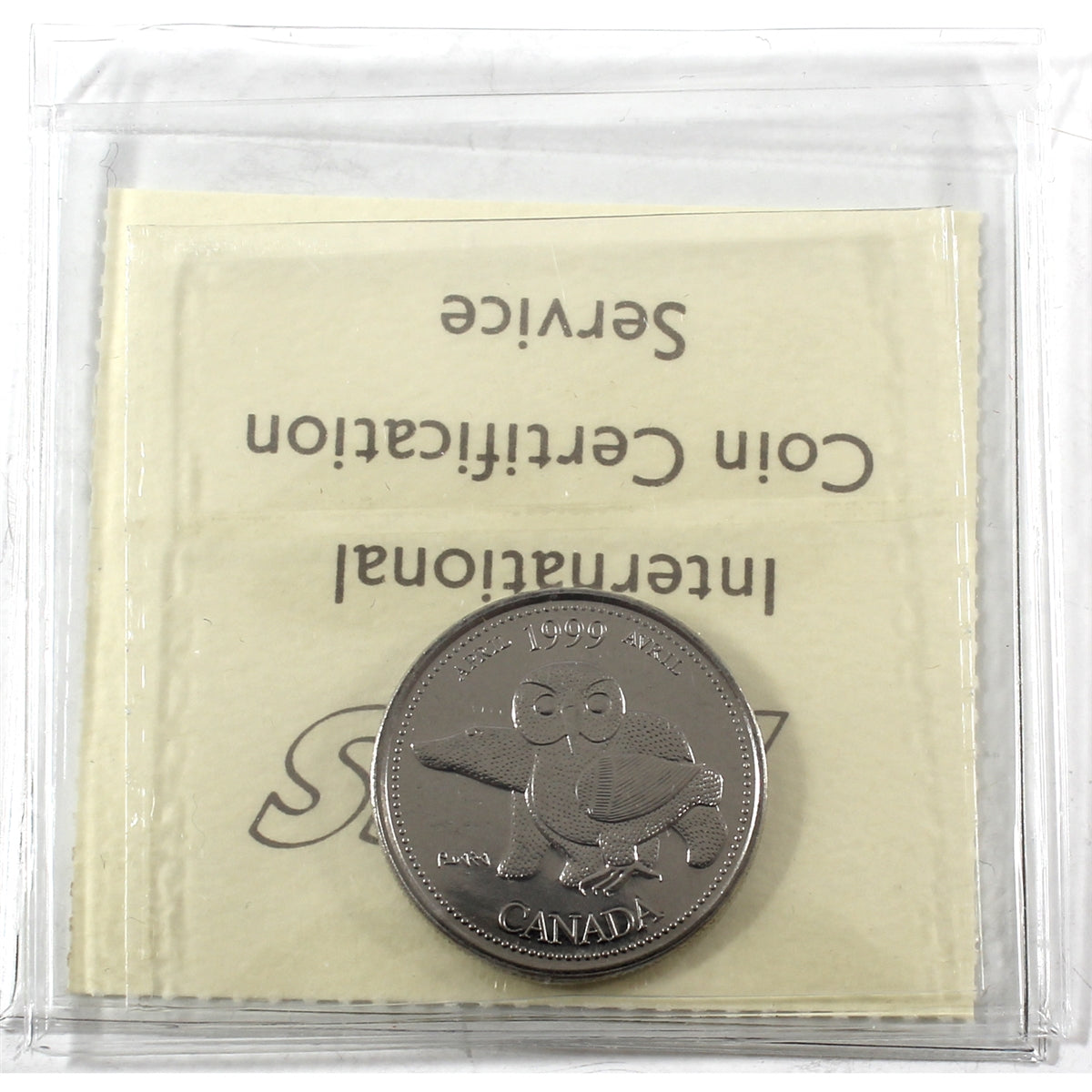 1999 April Canada 25-cents ICCS Certified MS64