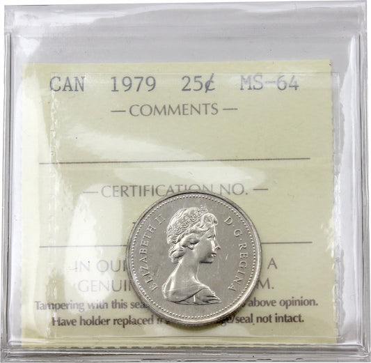 1979 Canada 25-cents ICCS Certified MS64