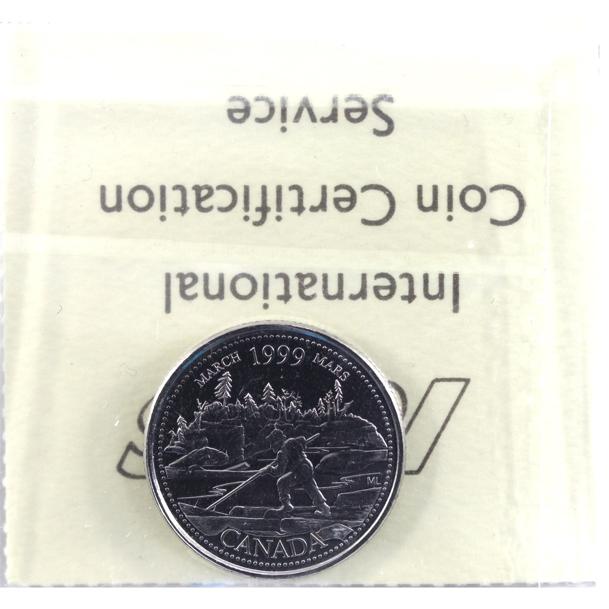 1999 March Canada 25-cents ICCS Certified MS64